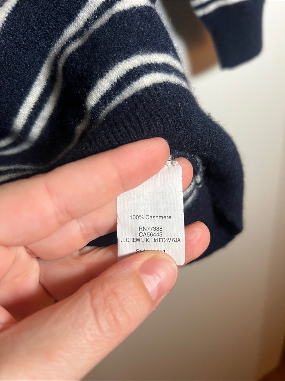 J. Crew Navy Italian Cashmere Crewneck Sweater - Picture 3 of 7